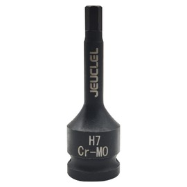 JEUCLEL 7mm Hex Impact Bit Socket, H7 1/2-Inch Impact Drive Allen Socket, Cr-Mo Steel Lengthen Hex Screwdriver Socket Adapter
