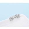 Silver Stud Earrings for Women, Sparkling Infinity Heart Shaped Studs