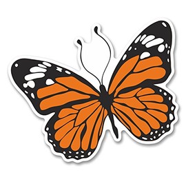 2 x 10cm Butterfly Vinyl Stickers Laptop Helmet Car Bike Tablet Animal Fun #6241 (10cm Wide x 8.5cm Tall)