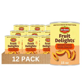 Del Monte Fruit Delights Sliced Peaches in Brown Sugar Extra Light Syrup, 15 oz. Cans, 12 Pack