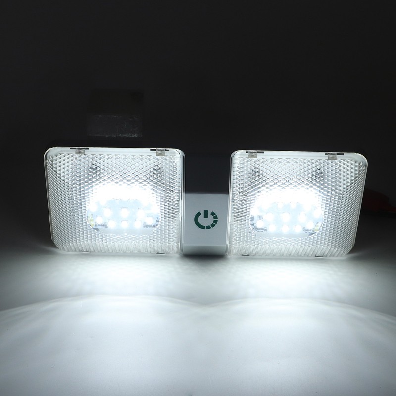 RV Ceiling Double Reading Light Touch Button Stepless 48 LEDs
