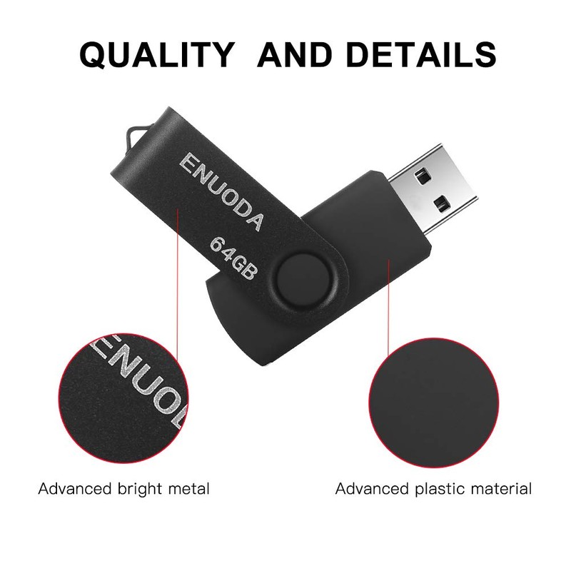ENUODA 64 GB USB Flash Drive Rotate Metal Multicoloured High