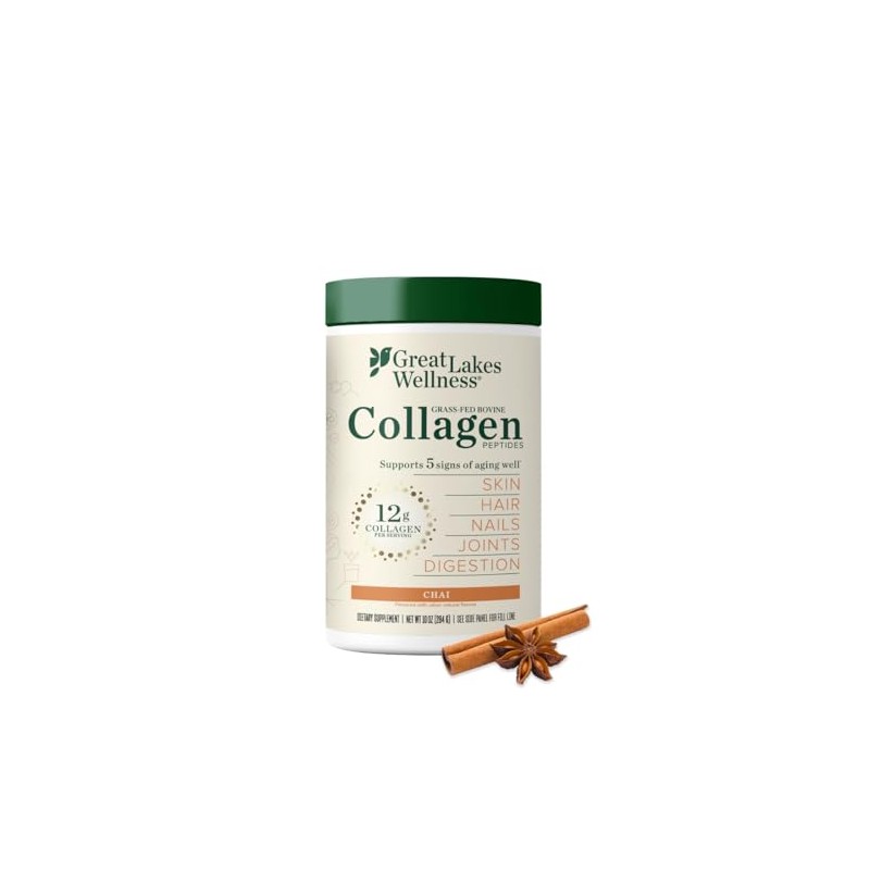 Great Lakes Wellness Hidrolizado Colágeno Proteína Carne Res Sabor Chai