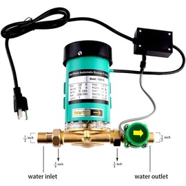 SHYLIYU Pressure Pumps 115V/60Hz 3/4 inch Outlet 120W Water Pressure Booster Pump Automatic Shower Booster Pump with Water Flow Switch for Home/Shower