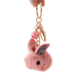 ViWaVee Soft Plush Keychain Cute Rabbit Pendant for Car Keys,Backpack,Handbag,Phones.Great Gifts for Yourself and Friends, pink