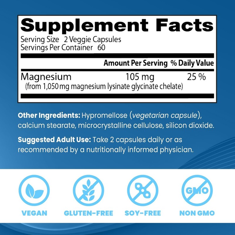 Doctor's Best High Absorption Magnesium Glycinate Lysinate 100% Chelated, Non-GMO,