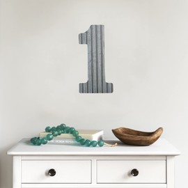 COLLECTIVE HOME - 12" Metal Letter Wall Decor, Galvanized Steel Numbers, Rustic Hanging Decor Symbols, Corrugated Metal Decoration, House Number (1)