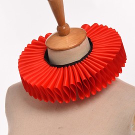 GRACEART Renaissance Elizabethan French Pleated Ruffle Neck Collar,Victorian Satin Multi-layers Collar Accessory For Fancy Dress