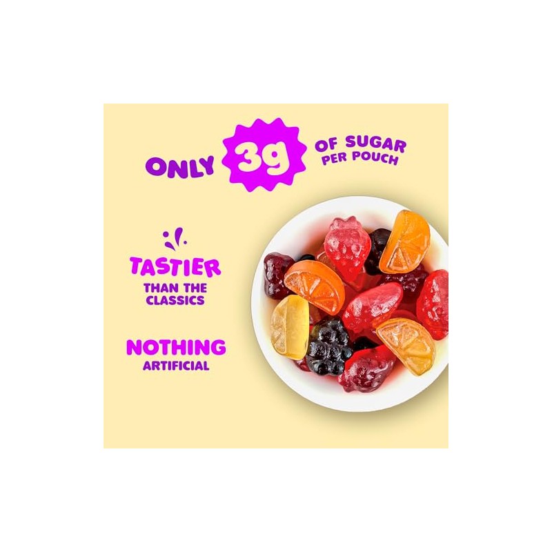 Yummy Tummies Low Sugar Fruit Snacks, 3g Sugar Per Pouch,