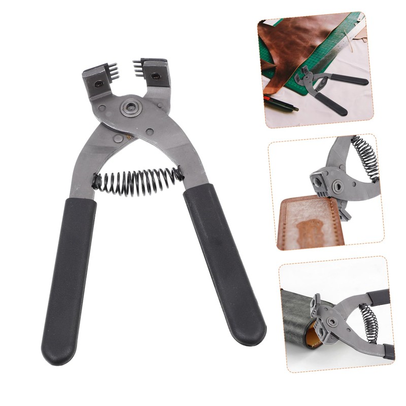 OHPHCALL Steel Leather Hole Punch Tool Durable Rhombus Punching Pliers