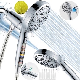 Aroma Filtered Shower Heads With Handheld Spray Combo,High Pressure 10 Ways Rainfall Shower Wand,Built-in 2 Power Jet,Flow Switch,Magnetic System,Detachable Shower Head With Long 72''Hose,U.S.Patents