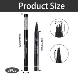 3Pcs Eyebrow Pencil, Waterproof And Long-Lasting Micro-Engraving Pattern Eye Brow Pencil, Eyebrow Strengthener Eyebrow Tint, Grayish-Brown