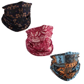 Seamless Bandana Tube Face Scarf (3 Pack) - Retro