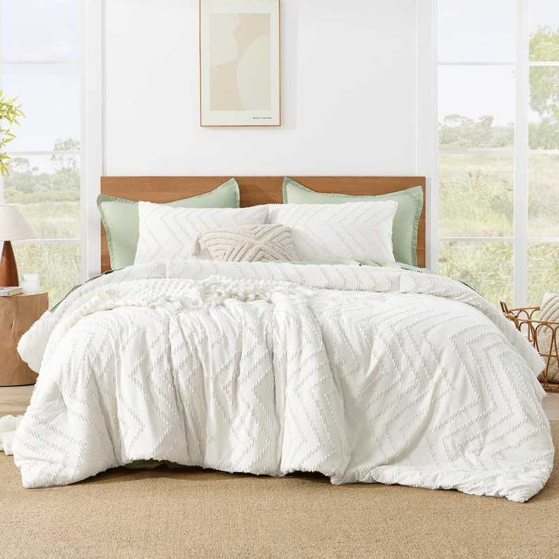 Litanika Comforter Super King Plus Size Set Ivory, 3 Pieces