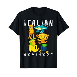 Italian Brainrot Meme Cartoon Crayon Kindergarten Kids Funny T-Shirt