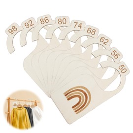 Baby Size Divider, Pack of 9 Baby Clothes Separators 50-98 cm Baby Size Divider Made of Wood, Baby Clothes, Wardrobe Divider, Sort according to German Sizes for Newborn Clothing