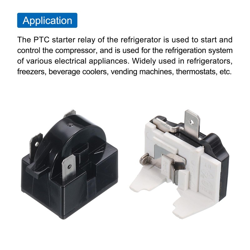 MECCANIXITY Refrigerators PTC Starter Relay 3 Pin 4.7 Ohm Overload