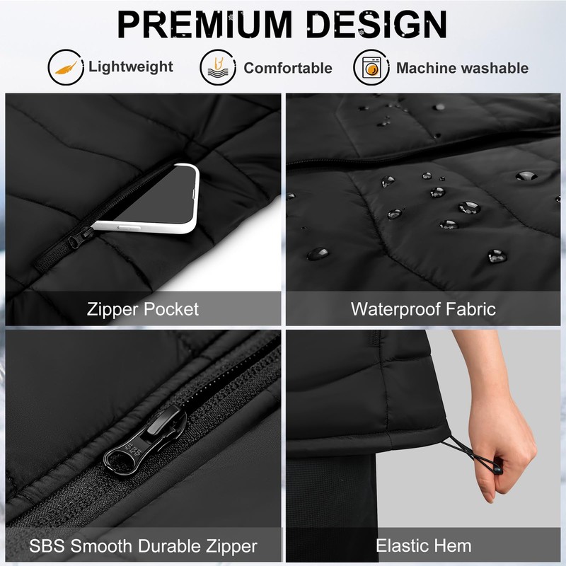 KOVNLO Womens Heated Vest, 5 in 1 Smart Controller, Lights-out