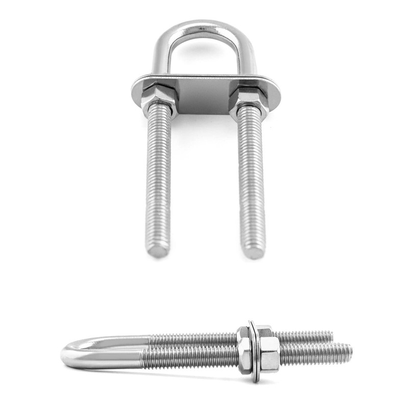 QWORK Marine Boat Stern Eye Tie Down U Bolt, 2