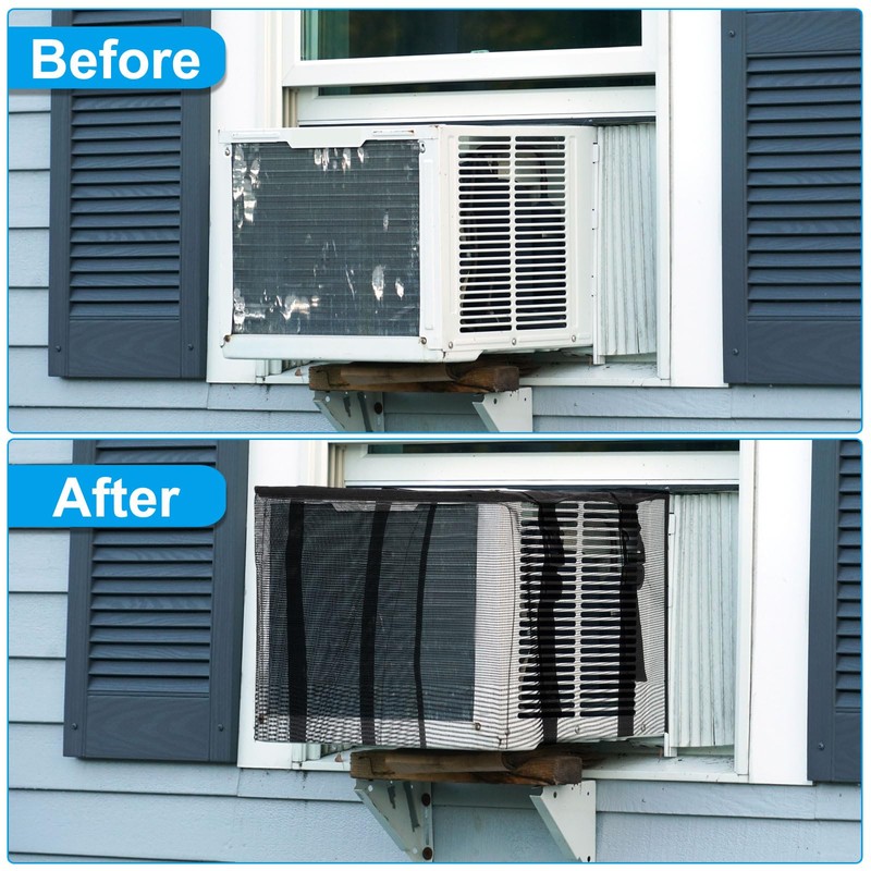 PATIKIL Window Air Conditioner Mesh Cover, 17x12x13 inch Outside Window