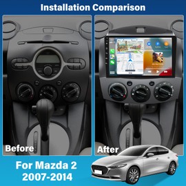 [3+32G] 8 Core Android 13 Car Stereo for Mazda 2 2007-2014 with Wireless Carplay&Android Auto,9 Inch Touch Screen Car Radio with Bluetooth AM/FM/RDS HiFi DSP EQ WiFi GPS Dual USB+Backup Camera