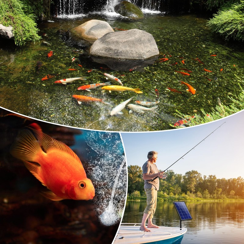 NFESOLAR 4W Solar Aerator for Pond with Built-in 2200mAh Battery