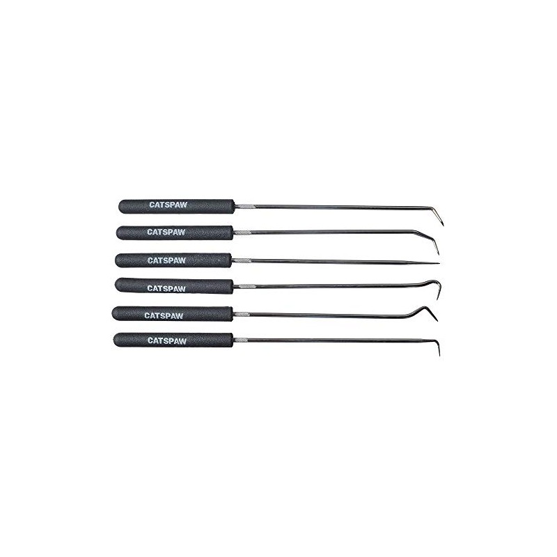 Mayhew Tools 17991 9-3/4” Long Hook & Pick, 6-Piece, Black