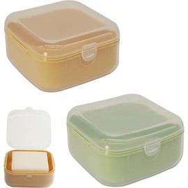 DODAMOUR 2 Pack Travel Soap Case, Portable Bar Soap Holder with Draining Tray & Secure Latch for Gym, Camping, Shower (Green & Yellow)