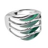 AeraVida Amazing Waves Myriad of Green Malachite Stone Sterling Silver