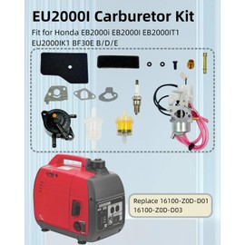 16100-Z0D-D03 EU2000I Carburetor Kit Fit for Honda EB2000i EB2000I EB2000IT1 EU2000IK1 BF30E B/D/E Carb with Air Filter Spark Plug Gasket Fuel Line Fuel Pump Replace 16100-Z0D-D01