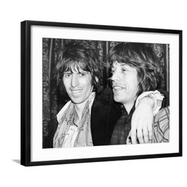 ART.COM Wall Photo Keith Richards and Mick Jagger Celebrate on Black Frame by Associated Newspapers, 29" x 23"