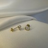 9ct Gold Freshwater Pearl Open Circle Stud Earrings