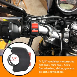 HOLATO Interruptor de encendido y apagado del manubrio de 7/8 pulgadas para Coleman CT100U CT200U BT200X Mini Bike Dirt Bike Motocicleta Raptor 660 ATV Bicicleta motorizada de cuatro ruedas AMD Go Kart Faros delanteros LED para correr