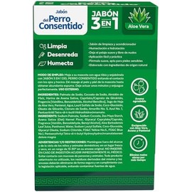 Perro Consentido Grisi, Jabón 3 en 1 100g para Perros con Aloe Vera, Avena y Pantenol  Limpia, humecta y acondiciona