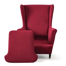 Mingfuxin Wingback Chair Covers, 2 Piece Set Stretch Armchair Sofa Slipcovers with Cushion Covers,Thicken Washable Wing Chair Slipcover Furniture Protector for Living Room Bedroom