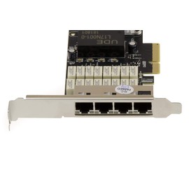 KALEA-INFORMATIQUE PCIe 1G Network Controller Card with 4 LAN Gigabit Ethernet Ports and LAN BYPASS Function Intel I350AM4 Chipset