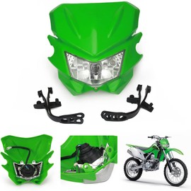 AnXin Faro De Moto De Cross, Faro Delantero De Motocicleta Universal Para Klx230R Klx300R Klx110 Kx125 Kx450F Kx250F Kdx200 Supermoto Condujo Verde