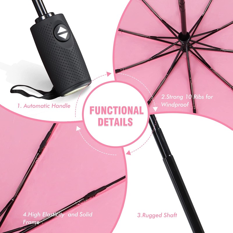 ZOMAKE Small Travel Umbrella Compact Portable Collapsible Umbrellas for Rain,