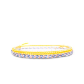 2x Boho Surfer Anklet Unisex - Ankle Bracelet Set of 2 Women & Men - Handmade Beach Jewellery & Festival Accessories - Waterproof & Adjustable - Thin String Rope Anklet - U (Lilac & Lemon)