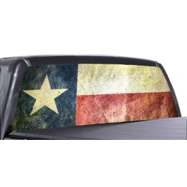 66" x 25" Universal Texas Flag Truck Rear Window Perforated Vinyl Graphic