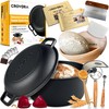 Crovora Pre-Seasoned Cast Iron Dutch Oven for Bread Baking with