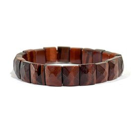 Wise Crystals Cut Stone Stretchy Crystal Stone Bracelets Choose Your Stone Healing Confidence Stones Health Wellbeing (Red Tiger Eye)