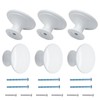 Cionyce 6 Pcs White Cabinet Knobs Metal Round Drawer Knobs