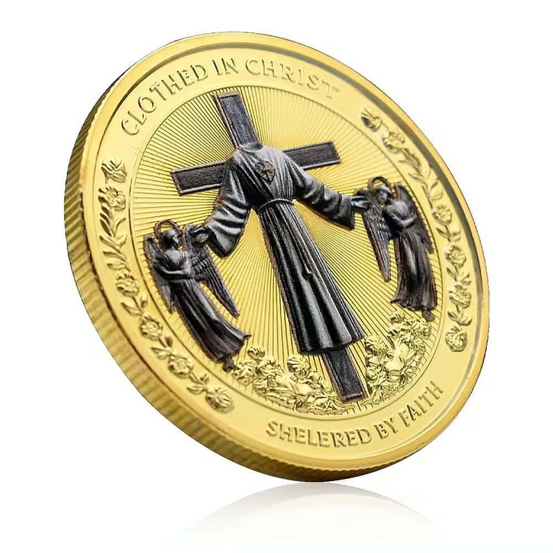 Christian Cross Coin Clothed in Christ Holiday Challenge Coin Gift