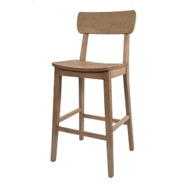 Boraam Torino Bar Height Wood Kitchen Bar Stool - Barnwood Wire-Brush