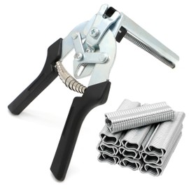 BAEMEFLE Type M Hog Nail Ring Pliers Kit with 2400pcs M Clips for Fence Fastening, Upholstery Installation, Animal Cages