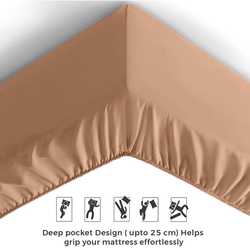 Aspire Homeware Super King Fitted Sheet - 25 cm Deep