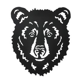 Hokfirm Metal Bear Head Wall Decorations, Rustic Wall Sculptures for Living Room, Farmhouse Outdoor Animal Bear Decor