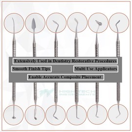 Composite Resin Filling Instruments 6 Pcs Set - Dental Filling Spatula Kits for Resin Aesthetic Repair & Cavity Preparations - Composite Filling Restorative Oral Care Instruments