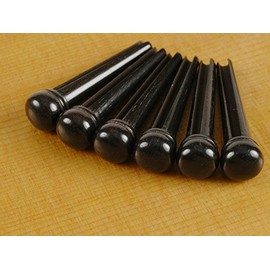 Waverly Ebony Guitar Bridge Pins, Slotted, Set of 6